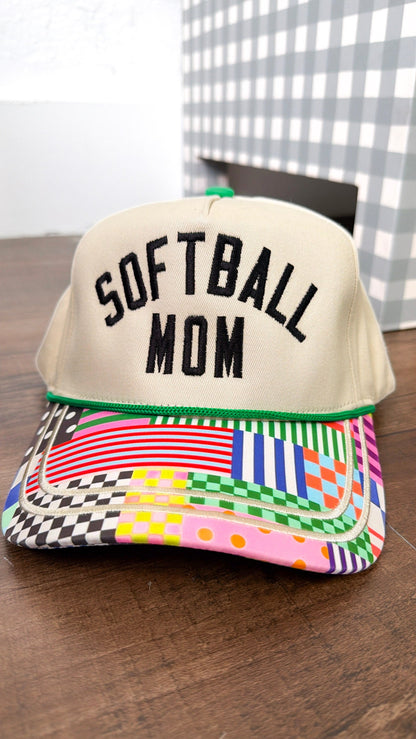 Softball Mom Trucker Hat, Natural
