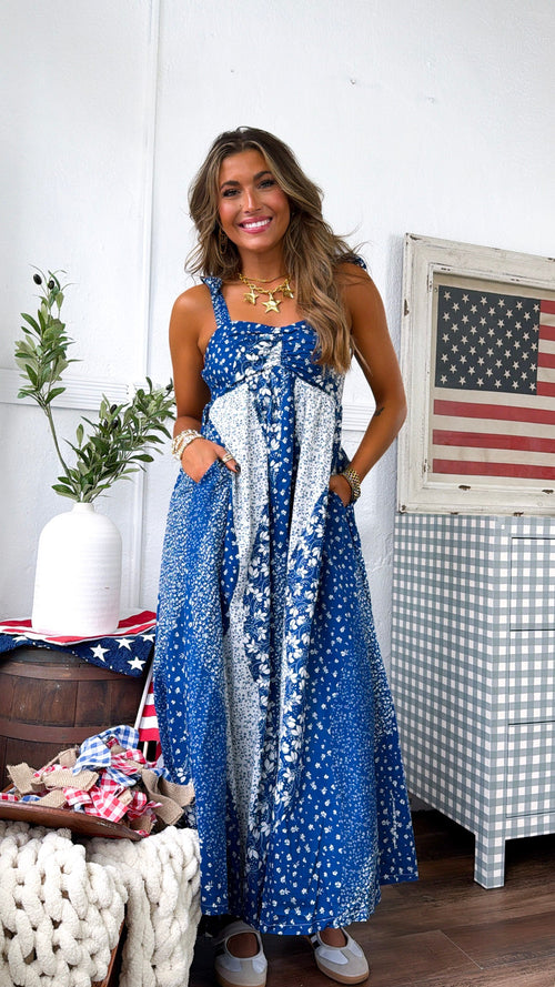 Starlit Stream Maxi Dress, Navy
