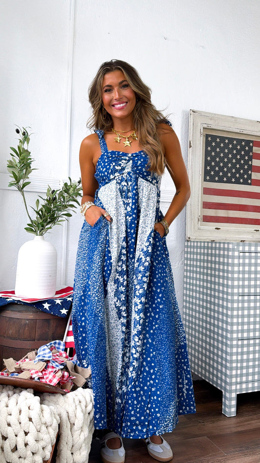 Starlit Stream Maxi Dress, Navy
