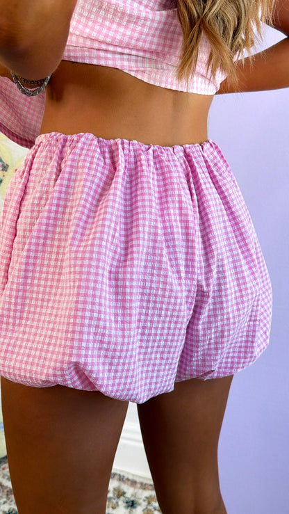 Sugar Sprinkle Gingham Set, Pink/White
