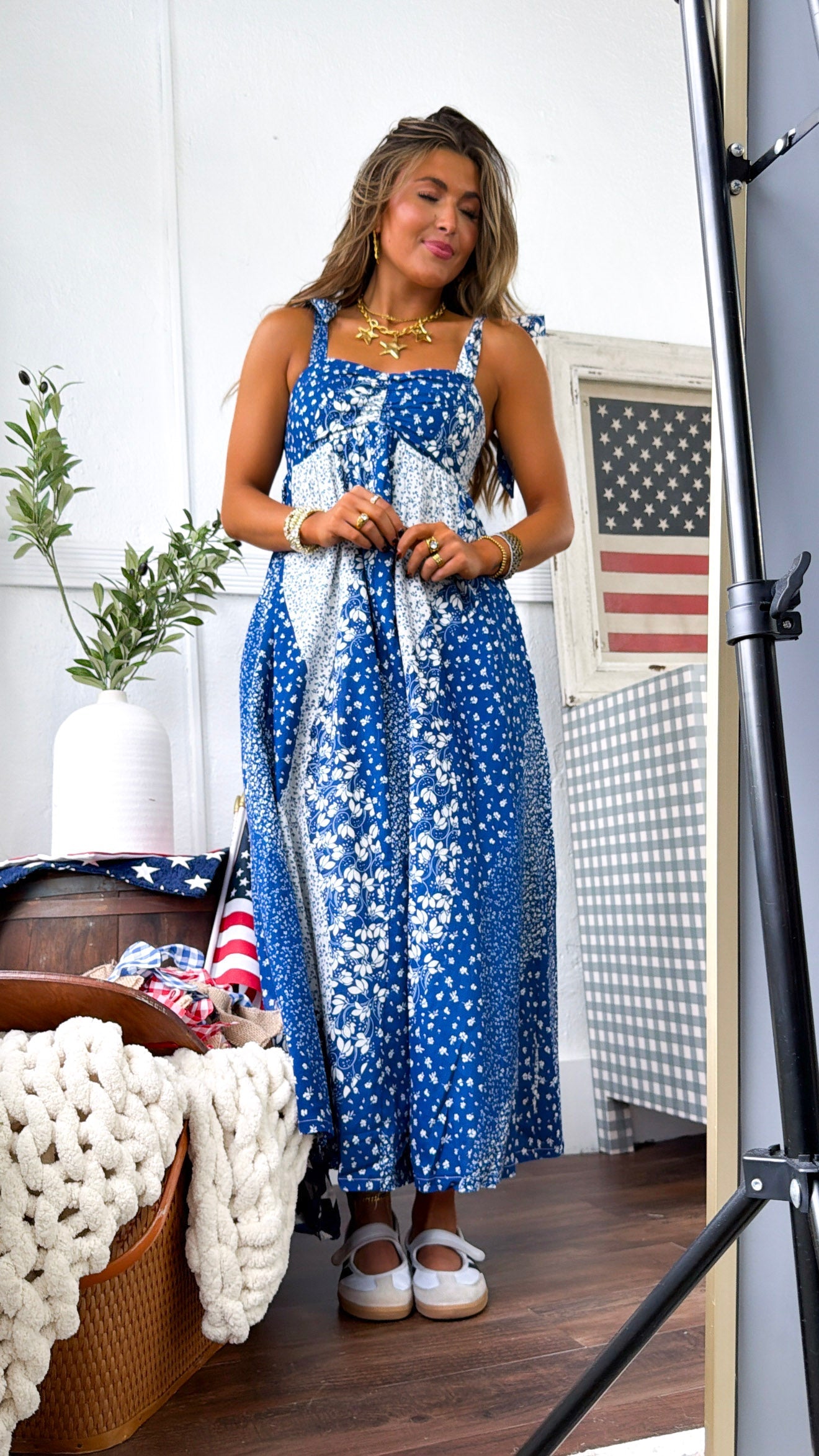 Starlit Stream Maxi Dress, Navy
