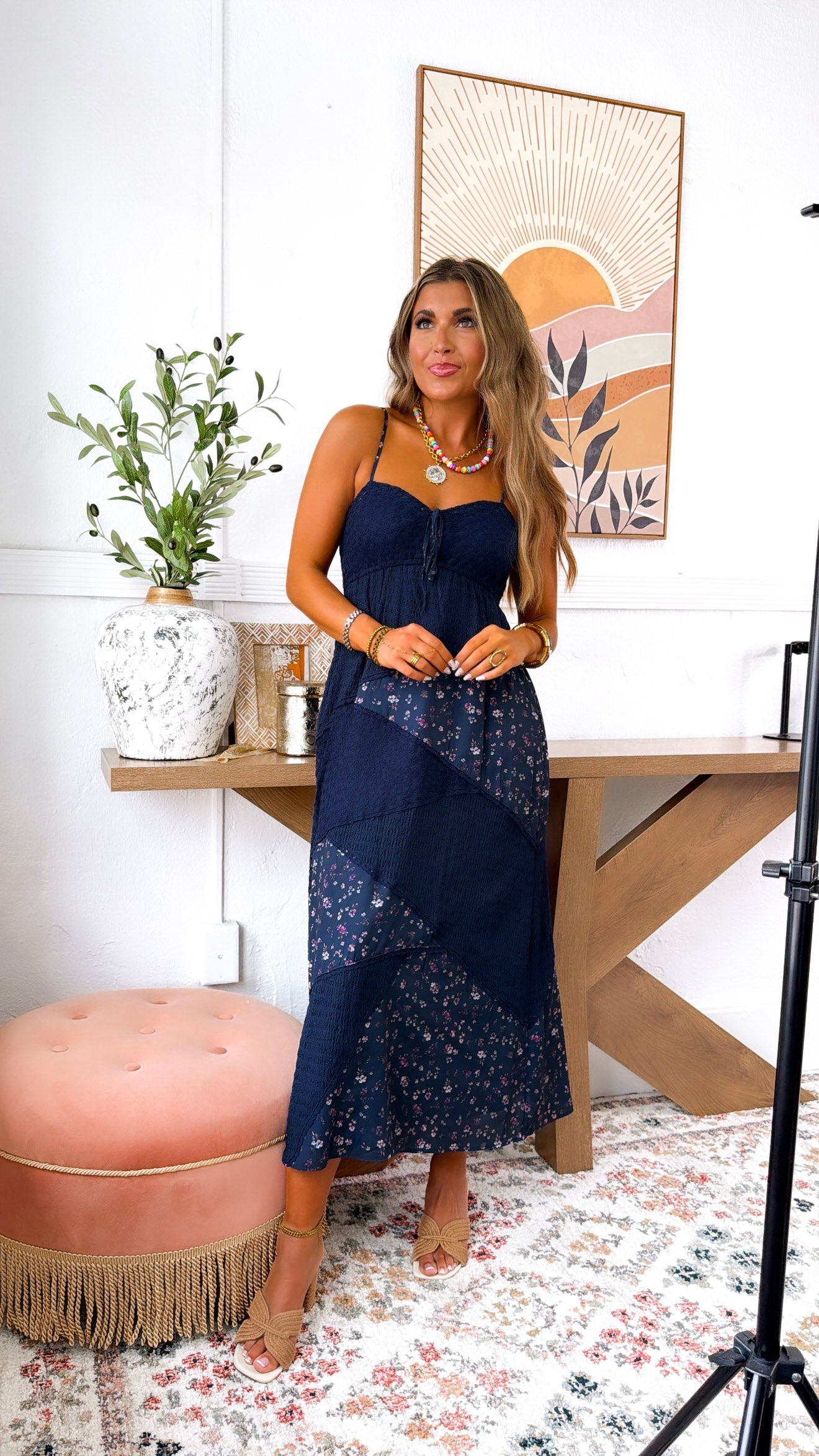 The Garden Maxi Dress, Navy Multi