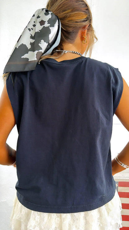 Urban Cowboy Graphic Muscle Tank, Black