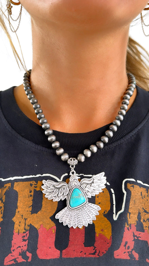 Western Thunderbird Turquoise Necklace