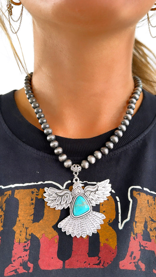 Western Thunderbird Turquoise Necklace