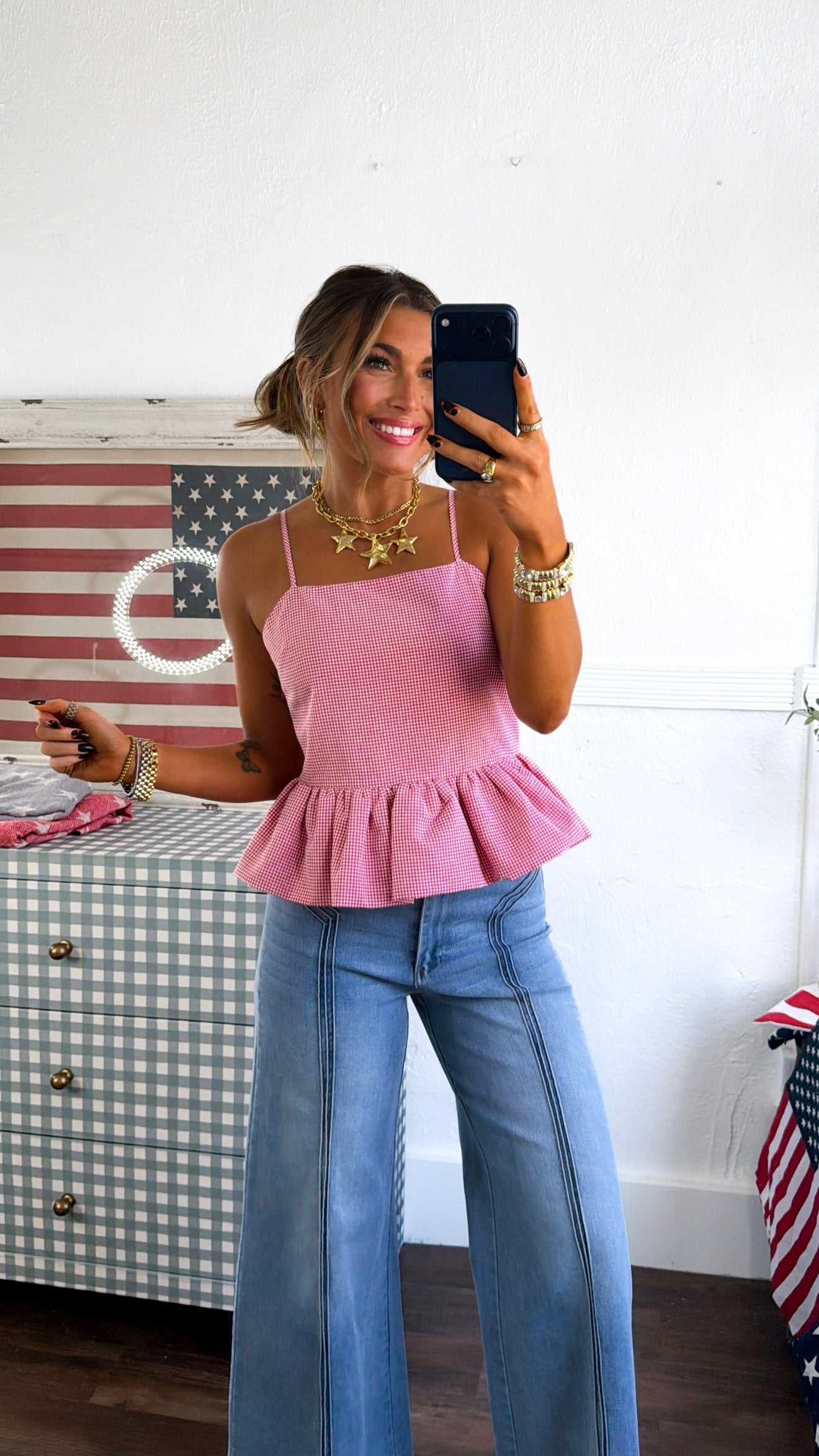 Sweet Darling Gingham Top, Red