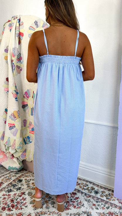 Sunrise Beach Maxi Dress, Ivory/Blue