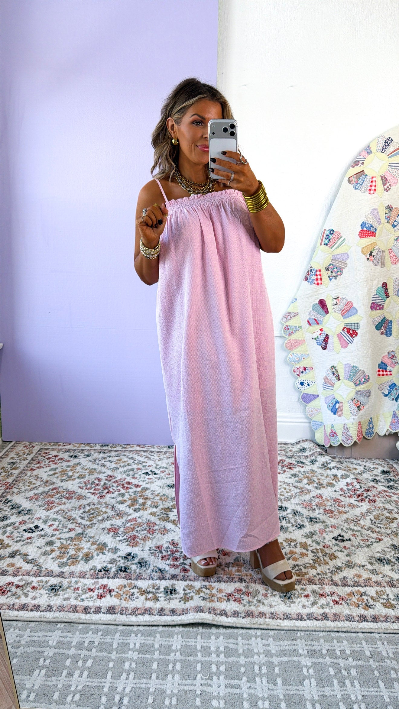 Sunrise Beach Maxi Dress, Blush/Pink