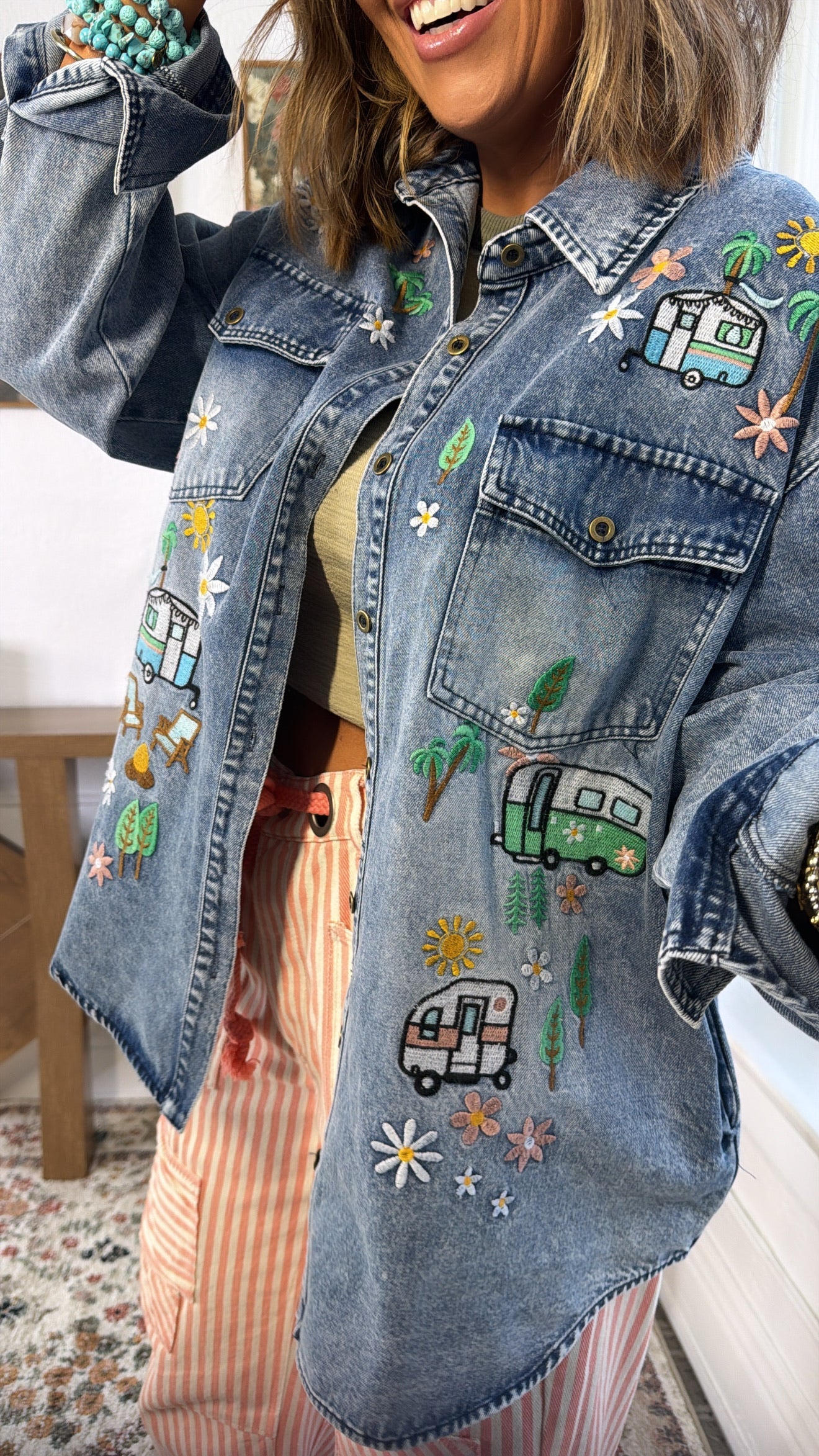 Wildflower Camper Jacket, Denim