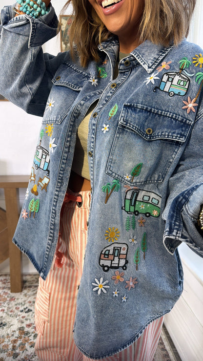 Wildflower Camper Jacket, Denim