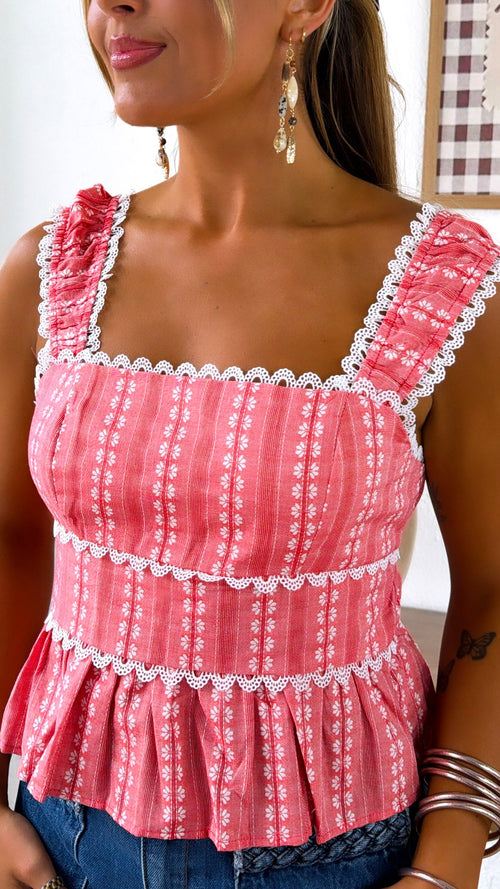 Summer Time Sweet Tank Top, Red