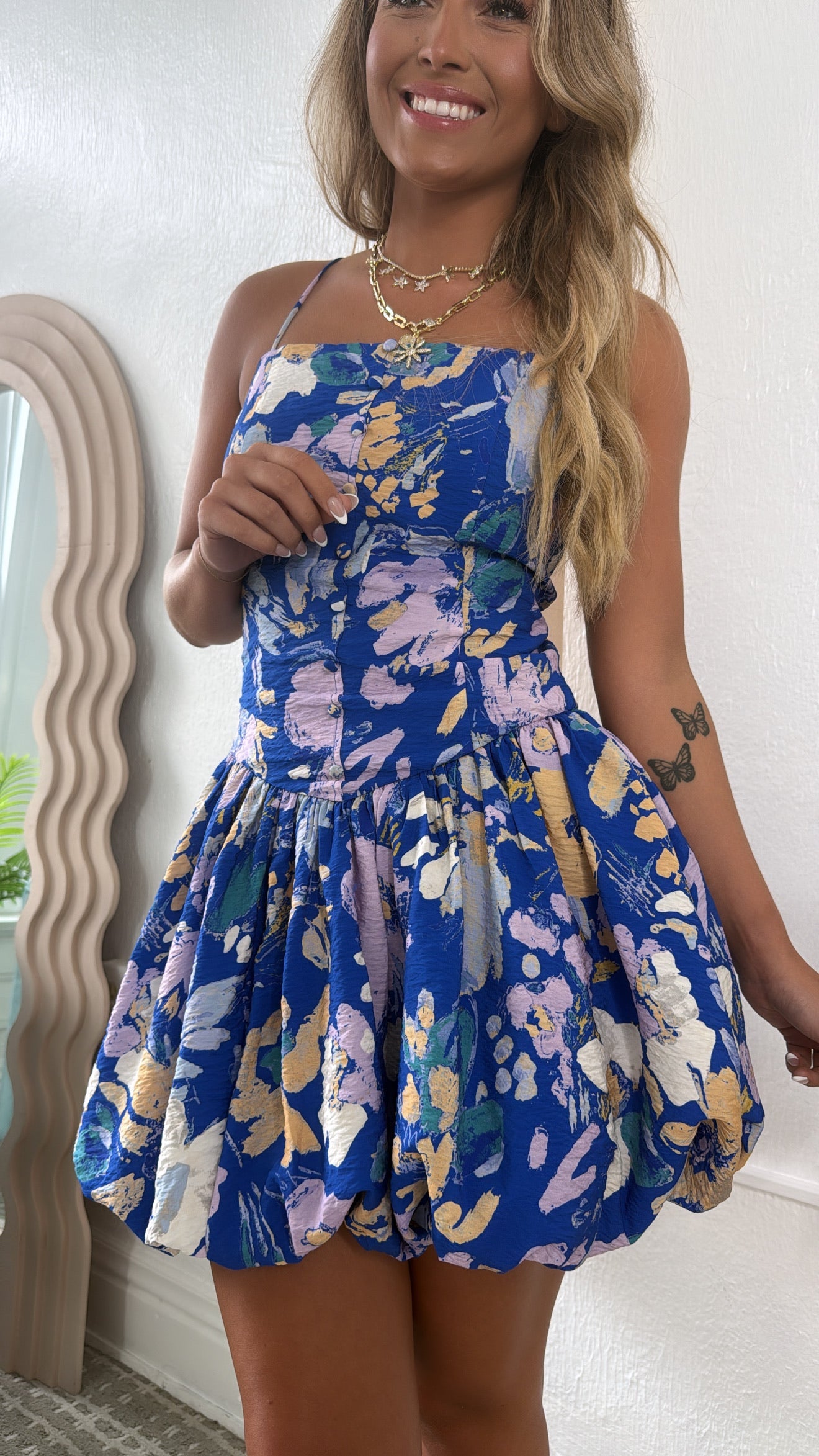 Seaberry Bubble Dress, Retro Blue
