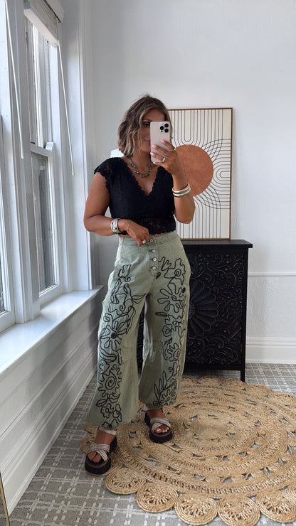 Whispered Lace Top, Black