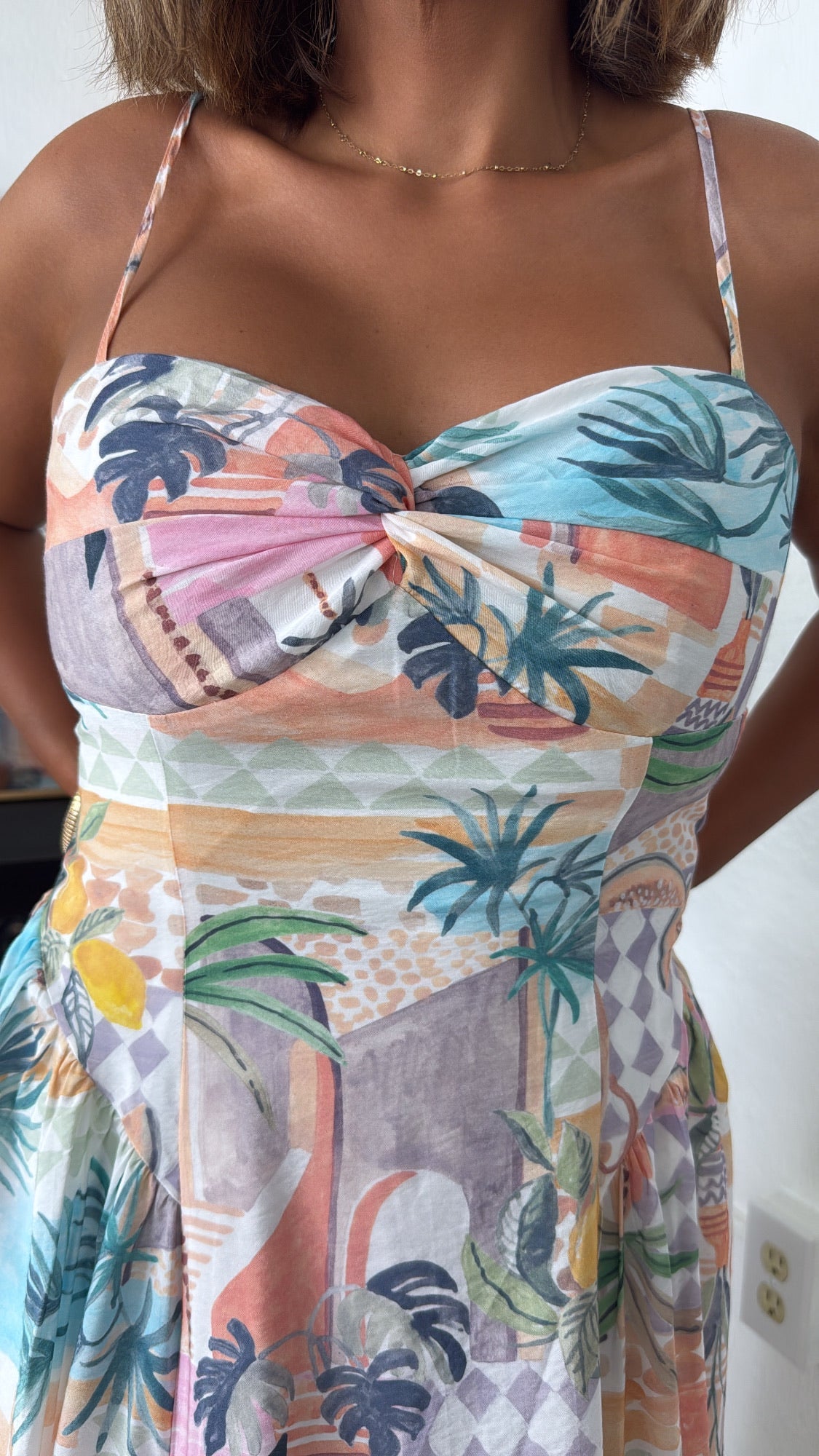 Tropical Springs Midi Dress, Soft Pink