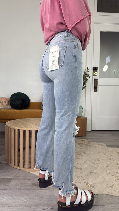 Stevie Straight Leg Jean, Light Wash RISEN