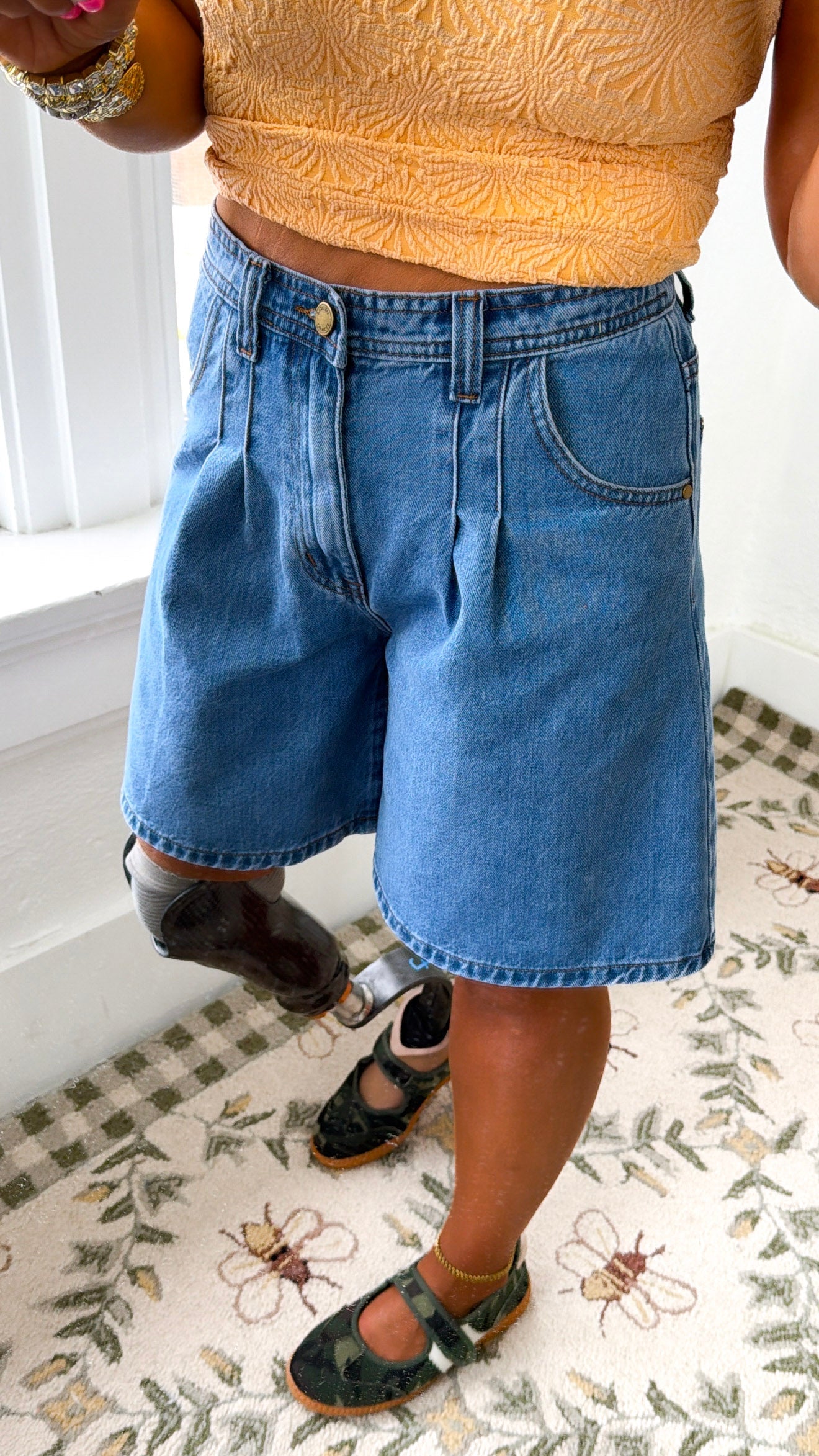 Sunday Stroll Pleated Shorts, Drift Blue