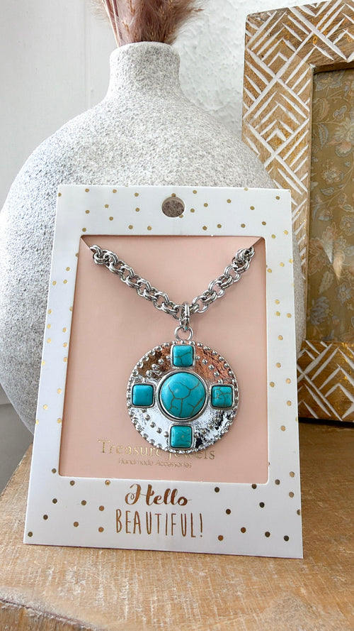 Treasure Jewels: Azure Pendant Necklace, Silver