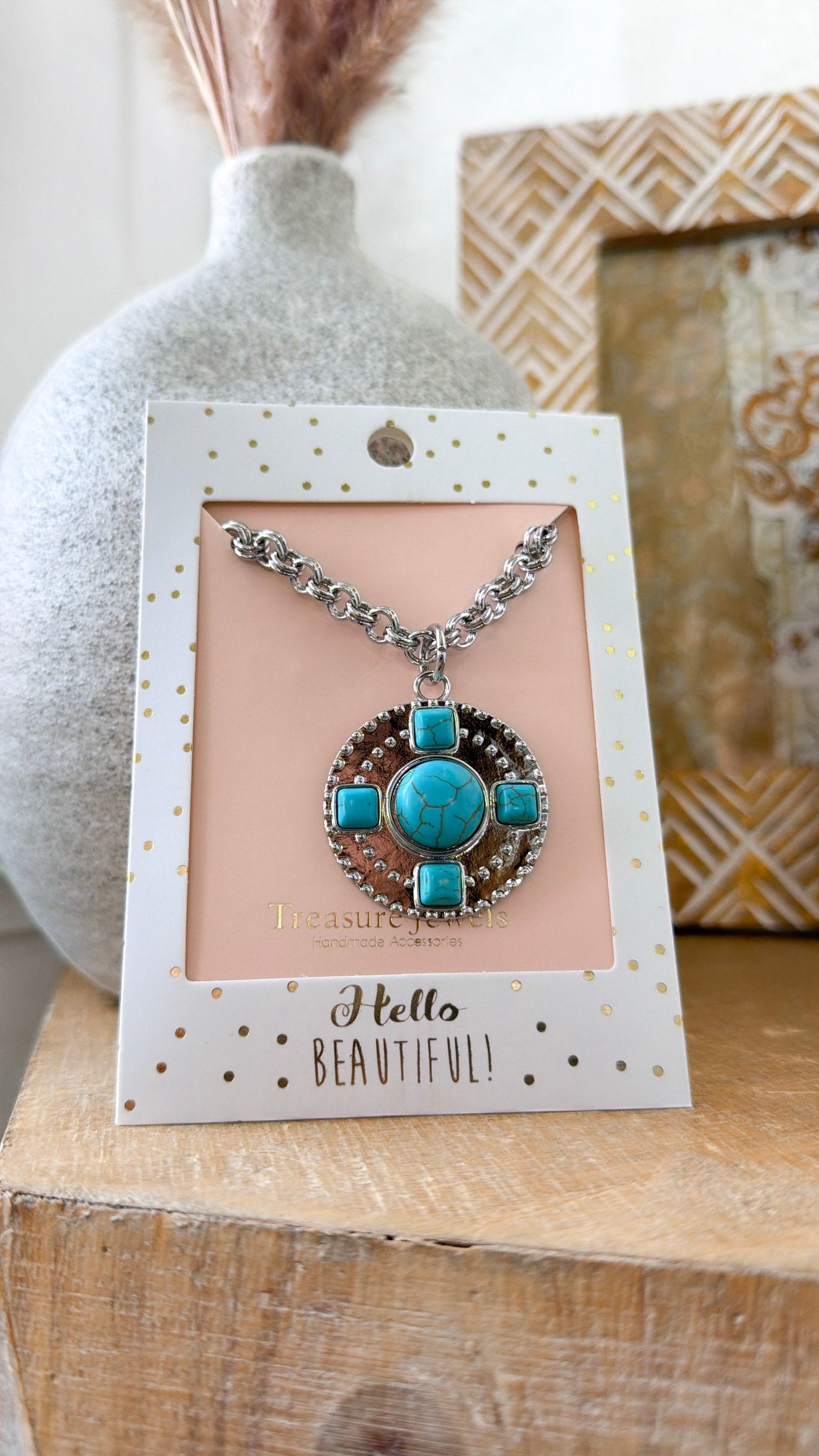 Treasure Jewels: Azure Pendant Necklace, Silver