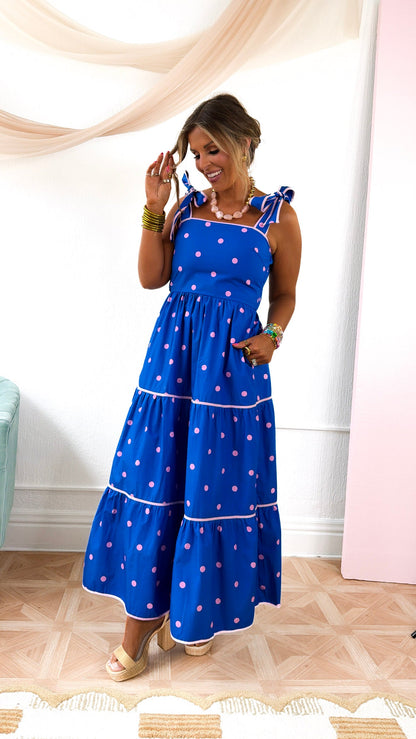 Summer Side Daydream Dress, Blue/Pink