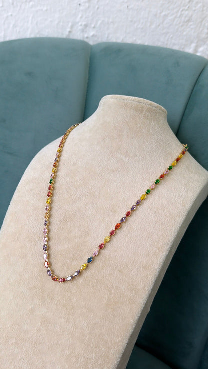 Treasure Jewels: Multi Infinity Rainbow Necklace