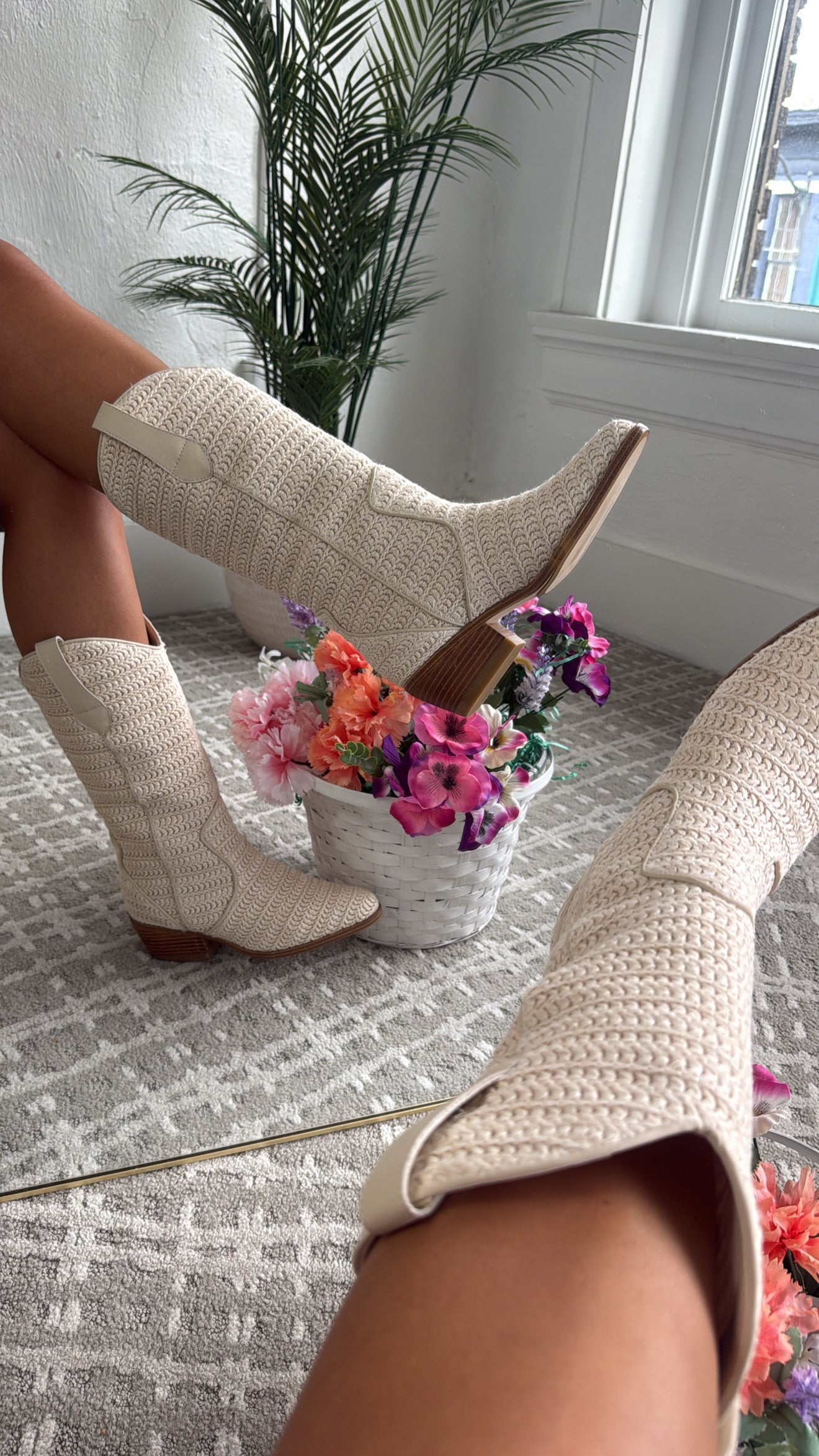 Sunkissed Wrangler Crochet Boot, Ivory