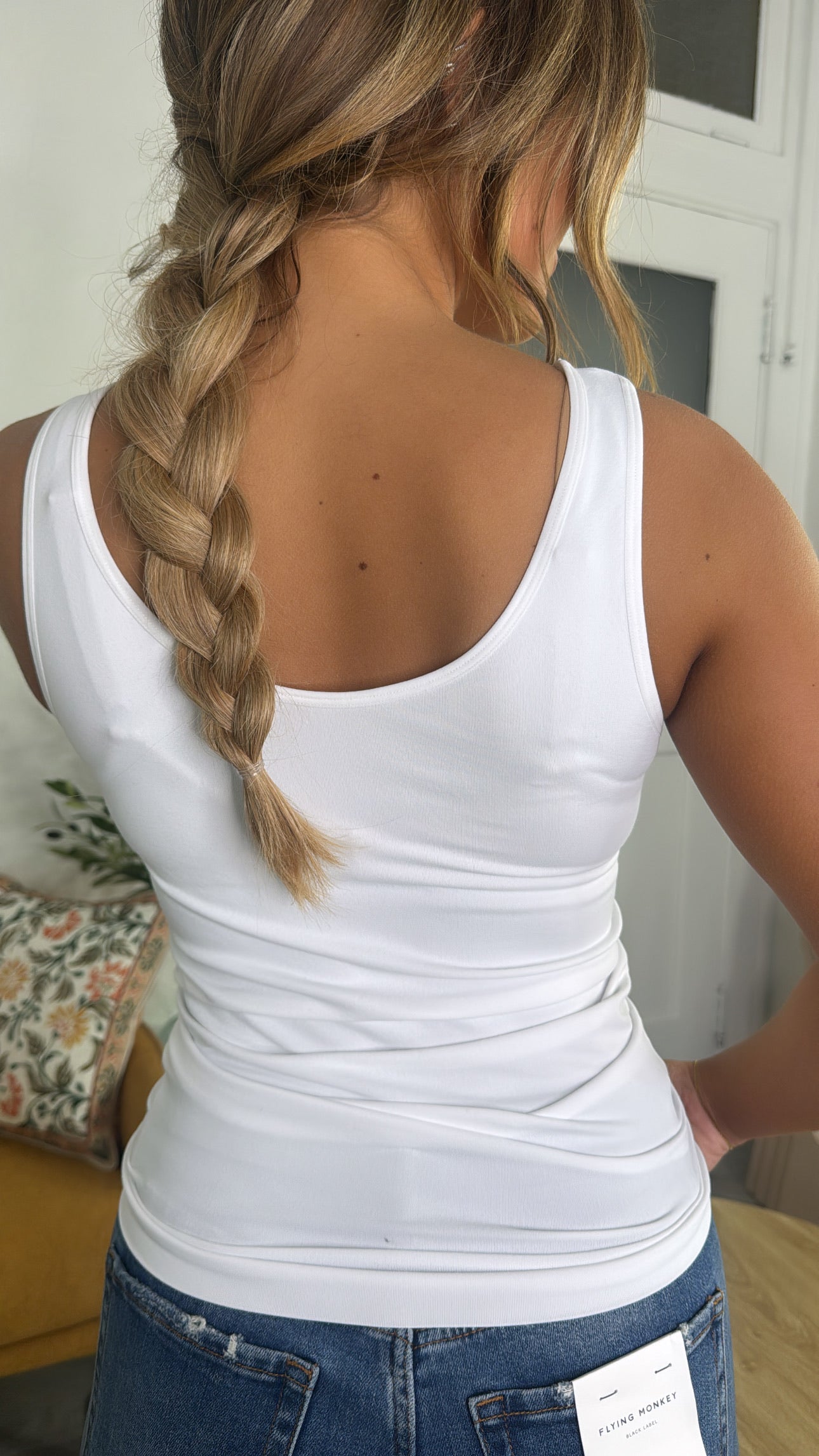 Thick Strap Basic Cami, White