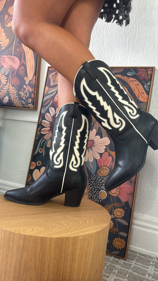 Western Revival Boot, Black
