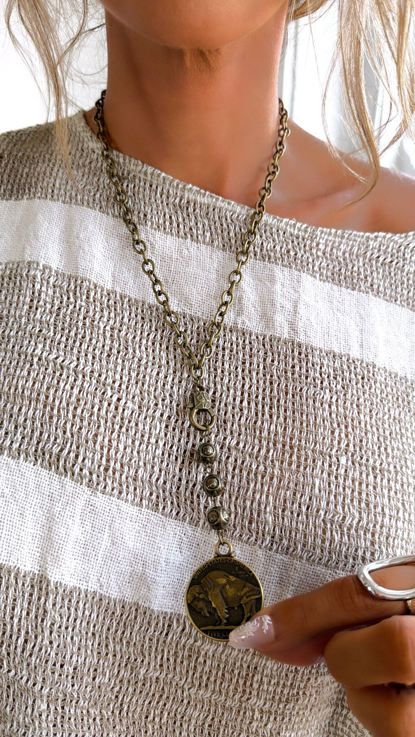 Theo Necklace, Bronze