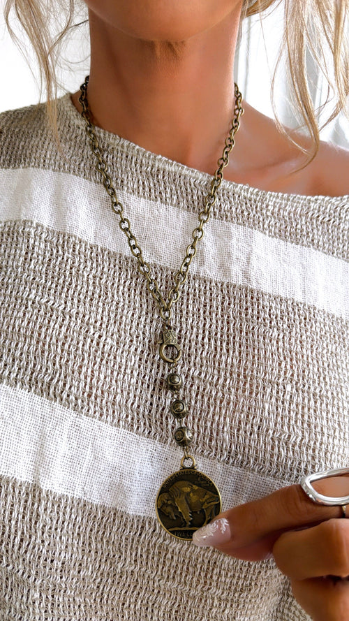 Theo Necklace, Bronze
