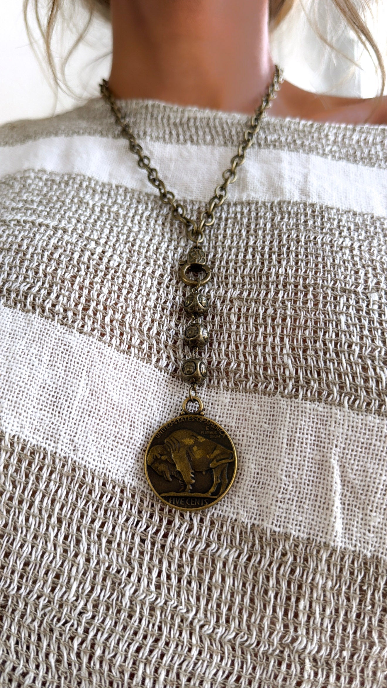 Theo Necklace, Bronze