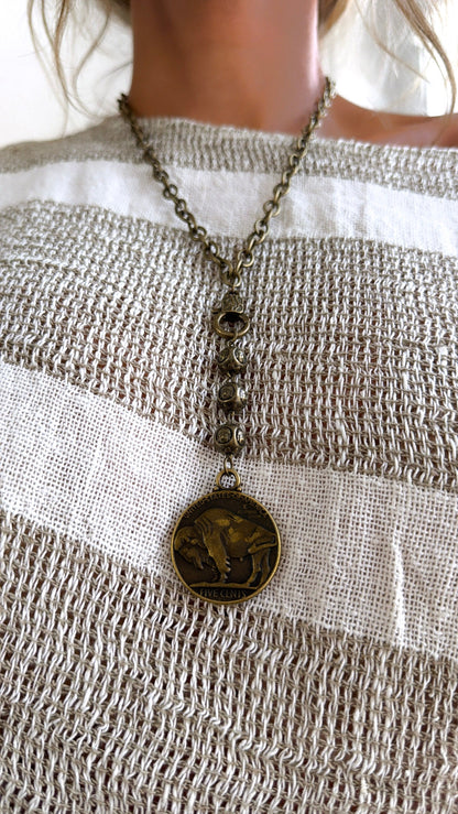 Theo Necklace, Bronze
