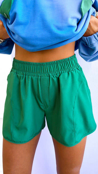 Relax Girl Short & Top Set, Aqua/ Dk Green