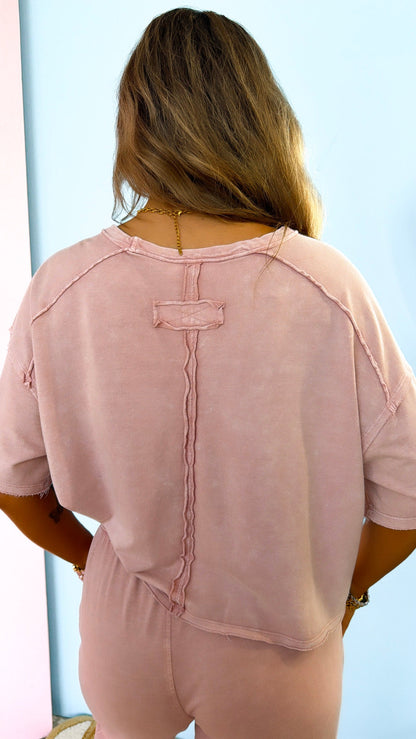 Travel Ready Two Piece Set, Dusty Pink