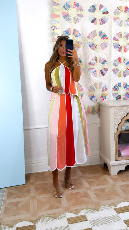 Twila Sunset Two Piece Set, Cream Multi