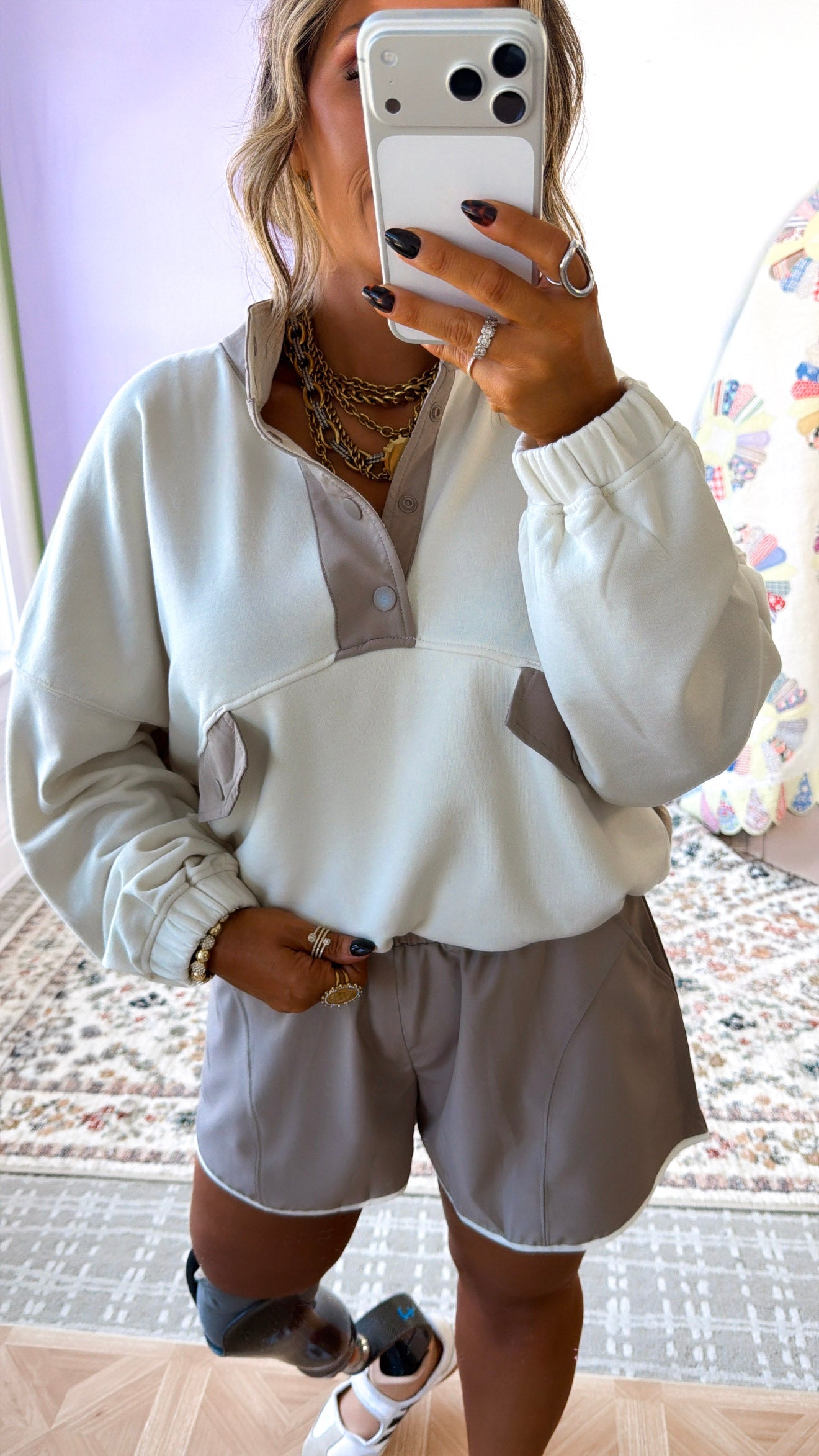 Relax Girl Short & Top Set, Bone/Lt.Mocha