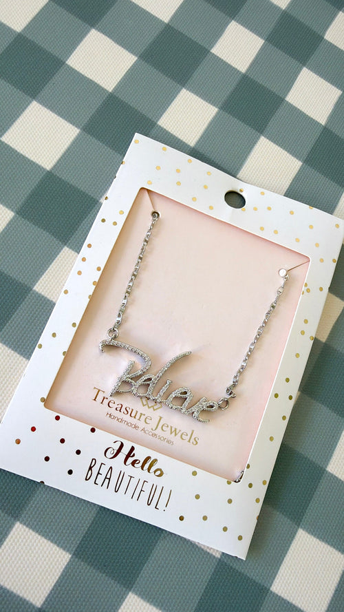 Treasure Jewels: Believe Silver Necklace