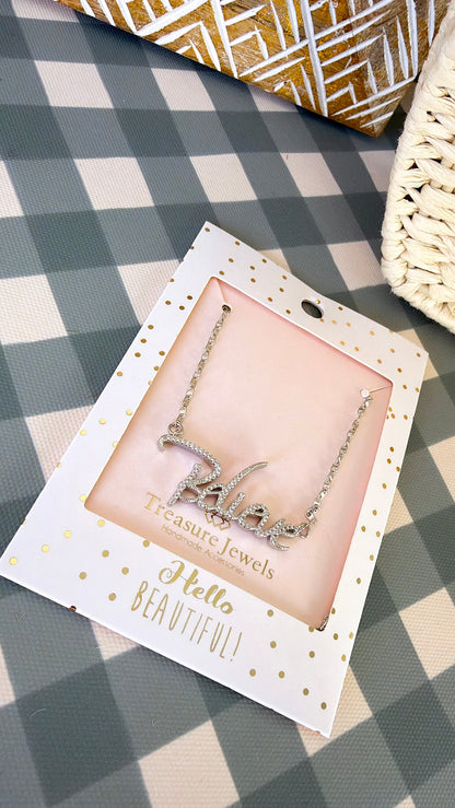 Treasure Jewels: Believe Silver Necklace