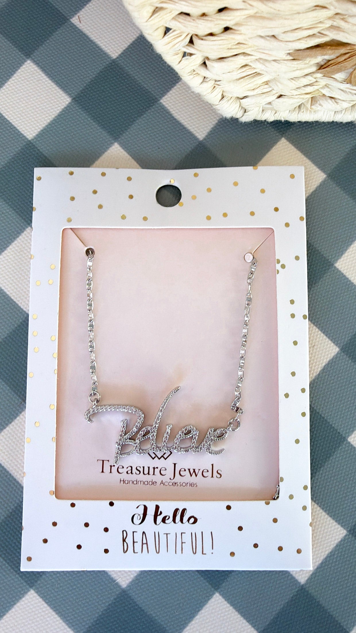 Treasure Jewels: Believe Silver Necklace