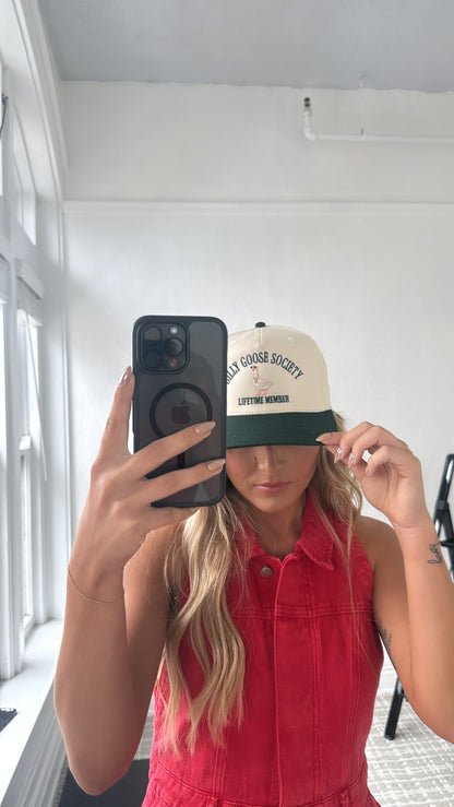 Silly Goose Society Ball Cap, Green/ Natural