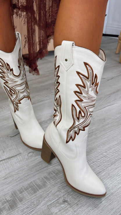 Western Revival Boot, White