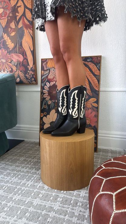 Western Revival Boot, Black