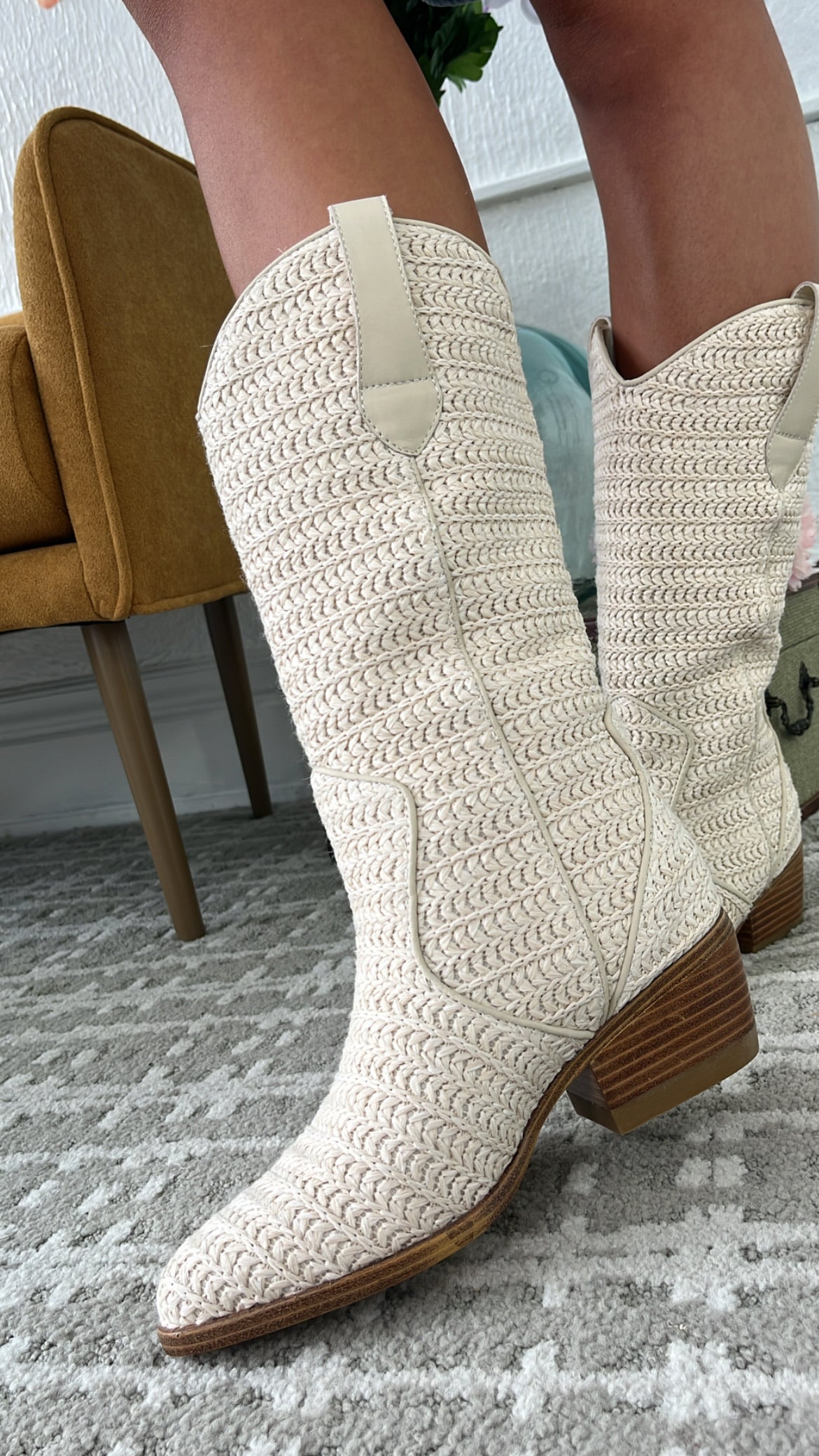 Sunkissed Wrangler Crochet Boot, Ivory
