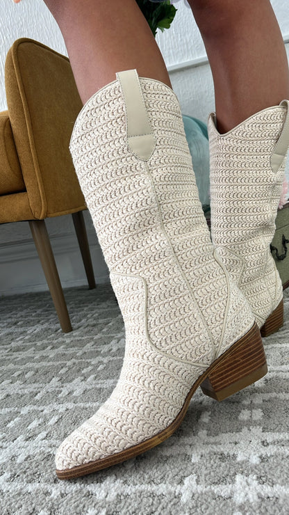 Sunkissed Wrangler Crochet Boot, Ivory