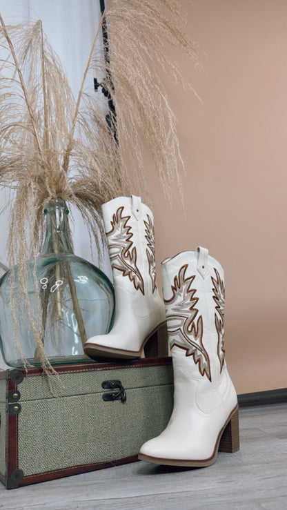 Western Revival Boot, White