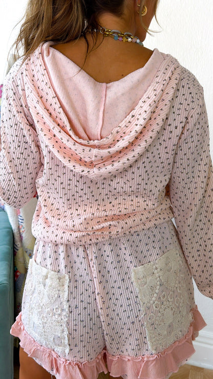 Sanibel Gauze Shorts, Pink Floral