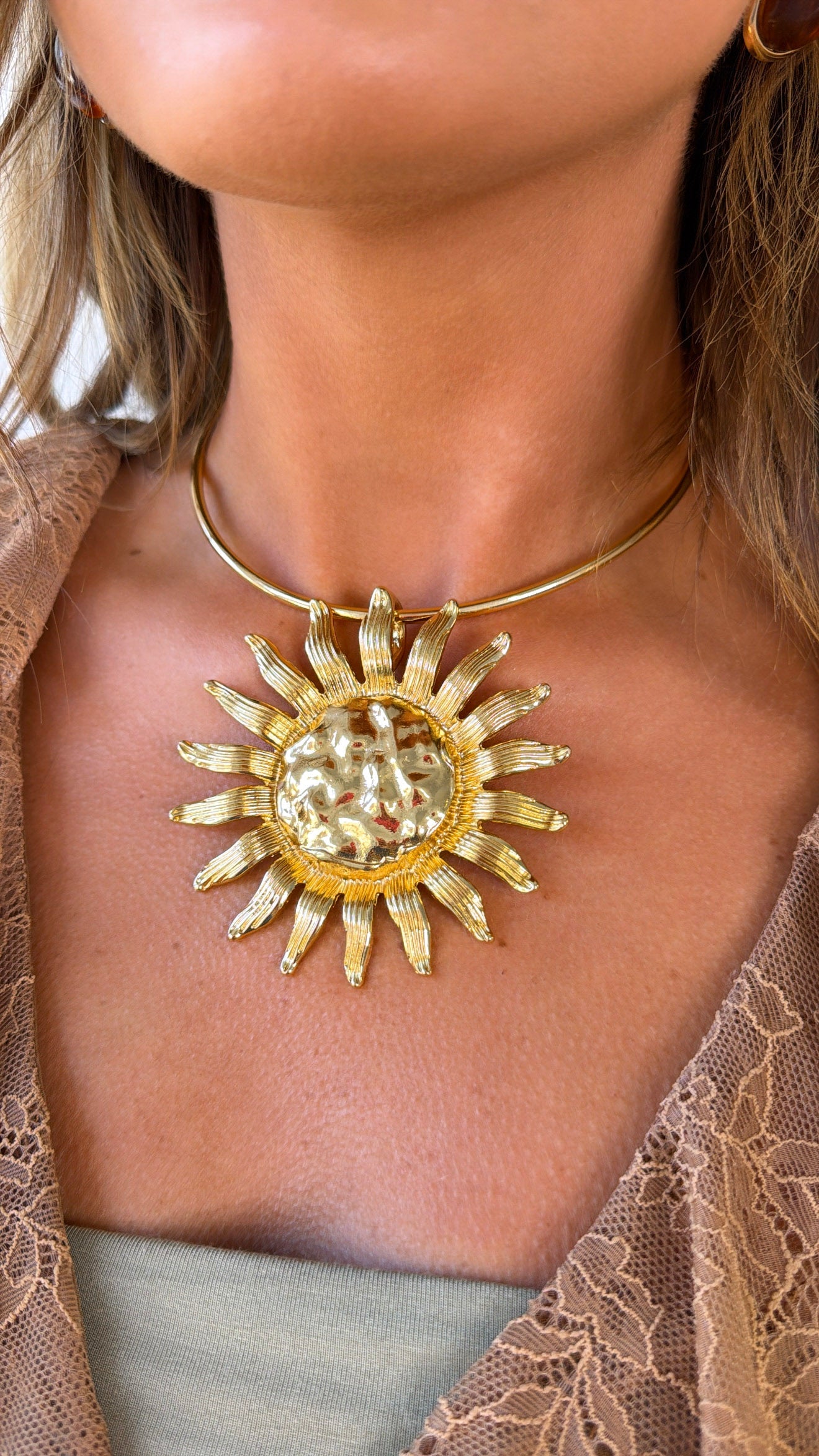 Sunshine Solar Disk Necklace