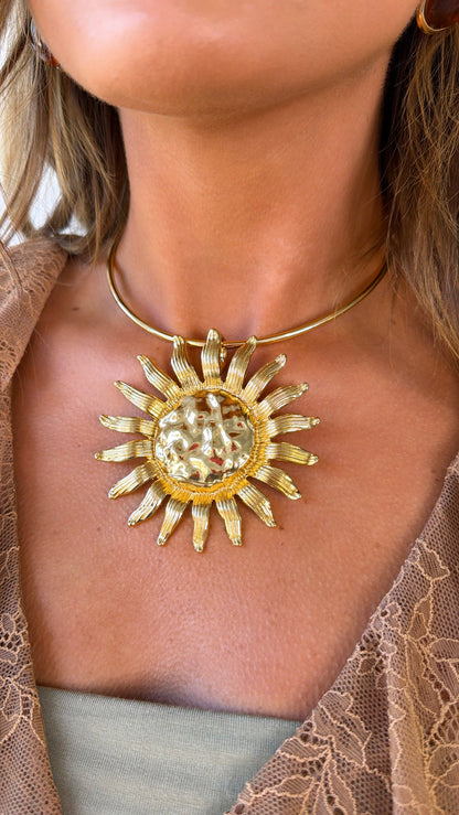 Sunshine Solar Disk Necklace