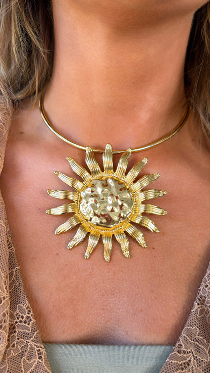Sunshine Solar Disk Necklace