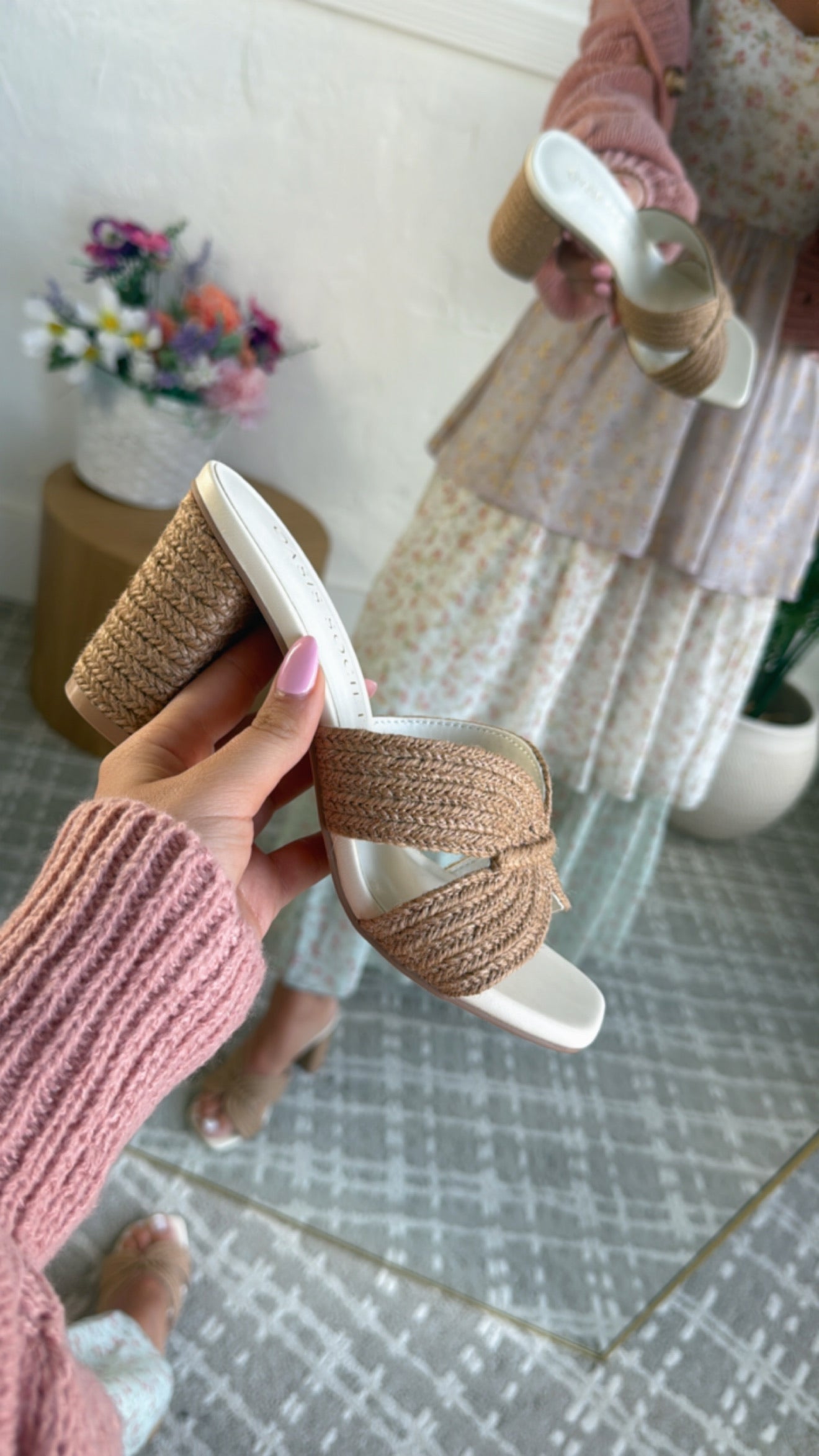 The Santiago Raffia Heel, Toffee