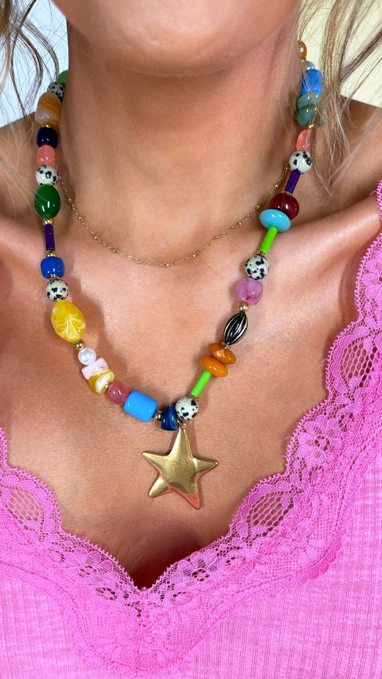 Star Glow Necklace, Lime